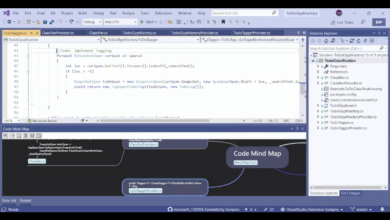 Code Mind Map in action - animated demonstration